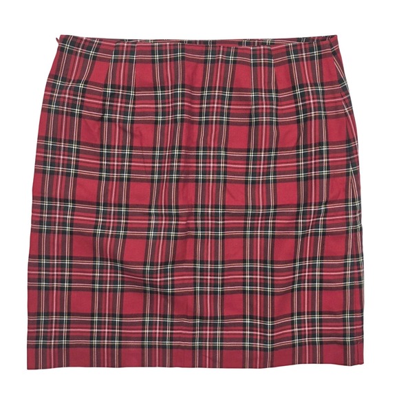 Talbots Petites Red Plaid Side Zip Mini Skirt Women's Size 10P - Picture 2 of 7